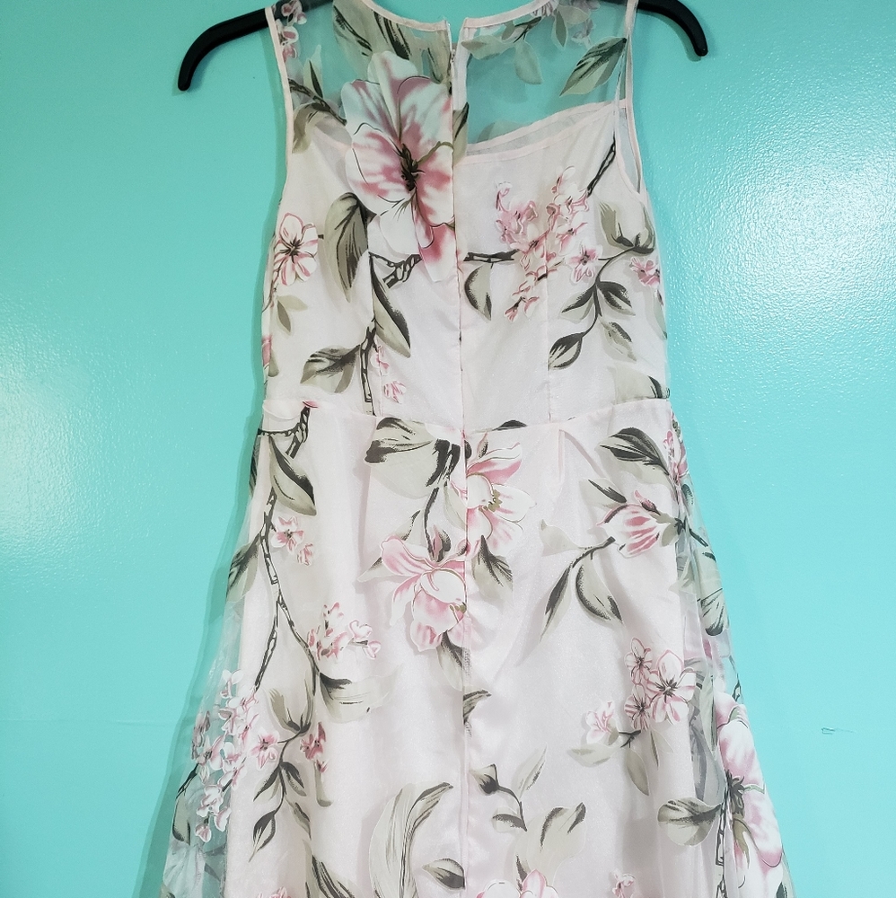 Floral see through midi dress